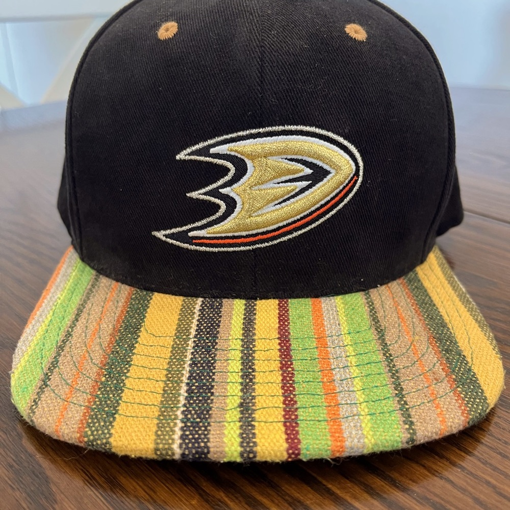 Anaheim Ducks Mitchell & Ness NU14Z NHL Hockey Native Stripe Snapback Cap Hat